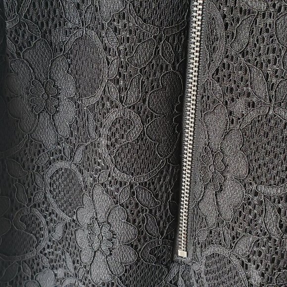 Icone Black Satin and Lace Racerback Top Sleeveless Cocktail Dress, M - Picture 7 of 14